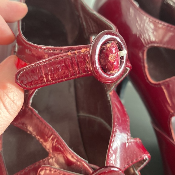 ALDO Berry Red Two-Strap Mary Janes - Picture 6 of 9